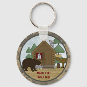 Rustic Lodge: Country Cabin Keys with Bear Keychain
