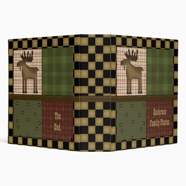 Rustic Lodge Look With Moose Customizable Family Binder (Background)