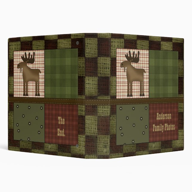 Rustic Lodge Look With Moose Customizable Family Binder (Background)