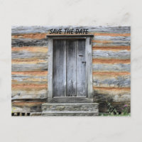 RUSTIC LOG CABIN HOUSE SAVE THE DATE INVITATIONS