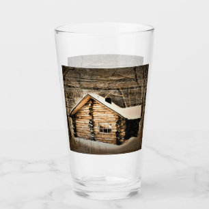 Rustic Log Cabin In The Wilderness Glass