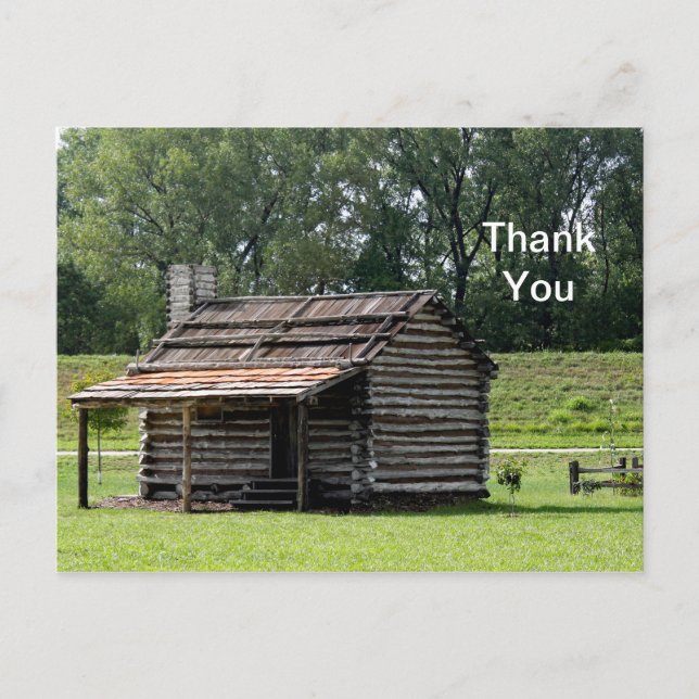 Rustic Log Cabin Photo Postcard (Front)