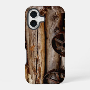 Rustic Log Cabin & Wagon Wheels, Name, Tough iPhone 16 Case