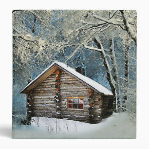Rustic Log Cabin Winter Magic Binder