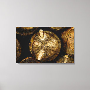 Rustic Log Roll Canvas Print
