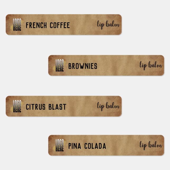 Rustic Logo Lip Balm Cosmetic Product Labels (Group)