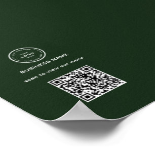Rustic Logo Restaurant Menu QR Code Business Pedes Poster
