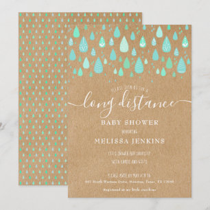 Rustic Long Distance Shower By Mail Invitation