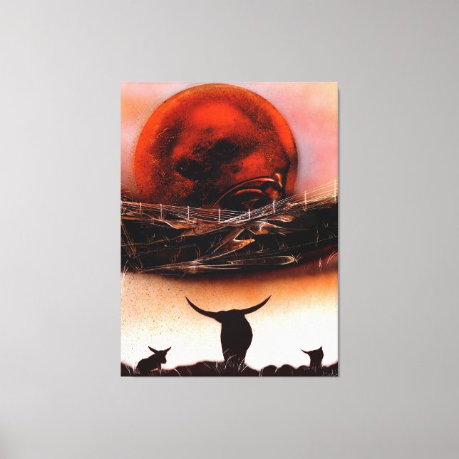 Rustic Longhorn Ranch  Canvas Print (Front)