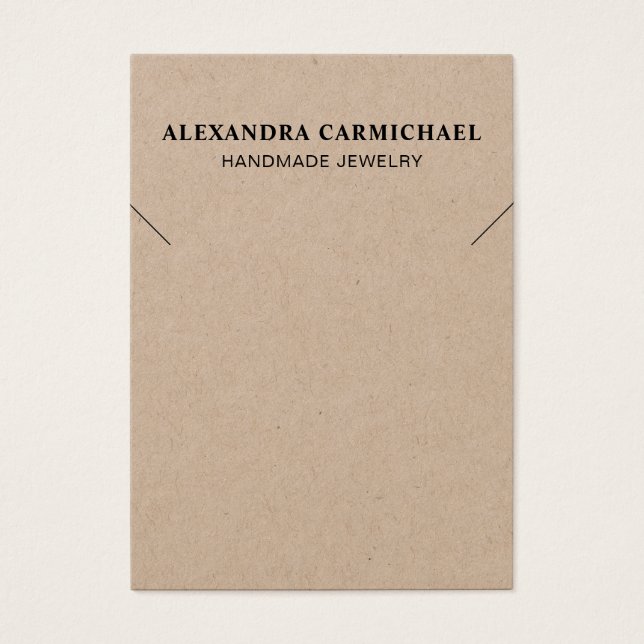 Rustic Look Handmade Jewelry Necklace Display Card (Front)