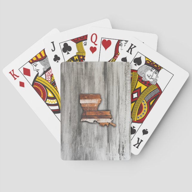 Rustic Louisiana Shape Playing Cards (Back)