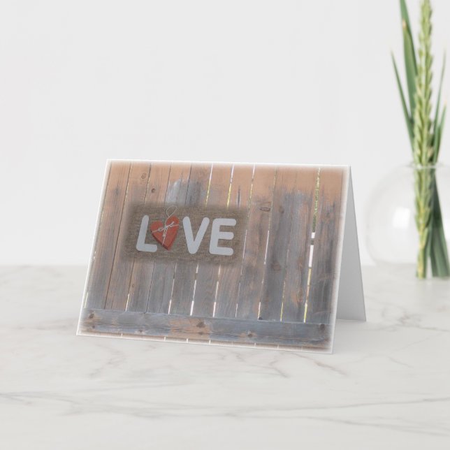 Rustic Love Greeting Card  (Front)