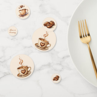 Rustic Love is Brewing Coffee Bridal Shower Confetti