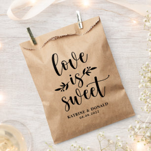 Rustic Love Is Sweet Bridal Shower Wedding Favour Bag