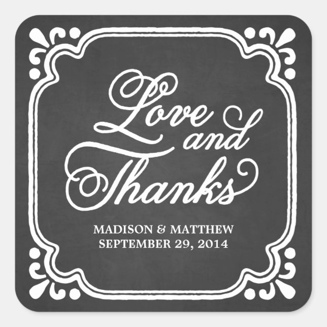 Rustic Love & Thanks | Wedding Favour Labels (Front)