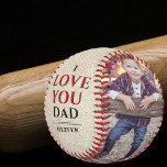 Rustic Love You Dad Father`s Day 2 Photo Collage Baseball<br><div class="desc">Rustic Love You Dad Father`s Day 2 Photo Collage Baseball. This modern custom and personalized baseball is a perfect gift for a dad or a new dad on Father`s Day. I love you dad 2 photo template baseball. Personalize it with 2 photos, name and year number. The background is rustic...</div>