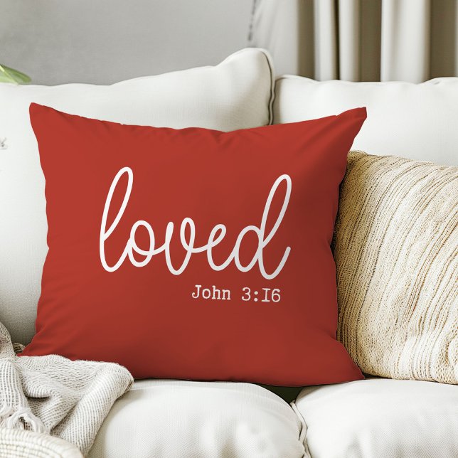 Rustic Loved Quote Throw Pillow (Creator Uploaded)