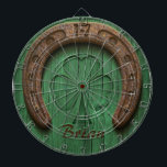 Rustic Lucky Horse Shoe Irish Personalized Dartboard<br><div class="desc">Personalize it with your name in a two-color tone.</div>