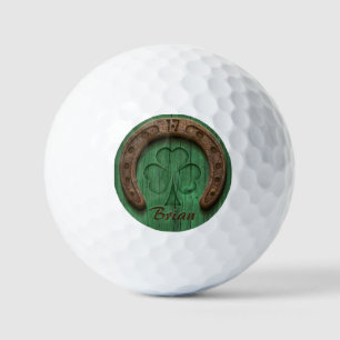 Rustic Lucky Horse Shoe Irish Personalized Golf Balls