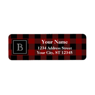 Rustic Lumberjack Buffalo Plaid Monogrammed