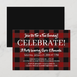 Rustic Lumberjack Plaid Celebration Event Occasion Invitation