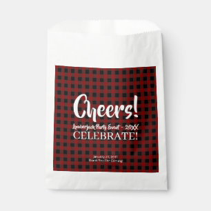Rustic Lumberjack Plaid Cheers Custom Celebrate Favour Bag