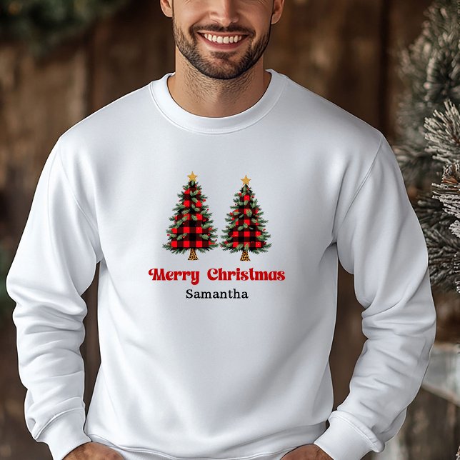 Rustic Lumberjack Plaid Tree Christmas Hoodie  (Rustic Lumberjack Plaid Tree Christmas Hoodie Style)