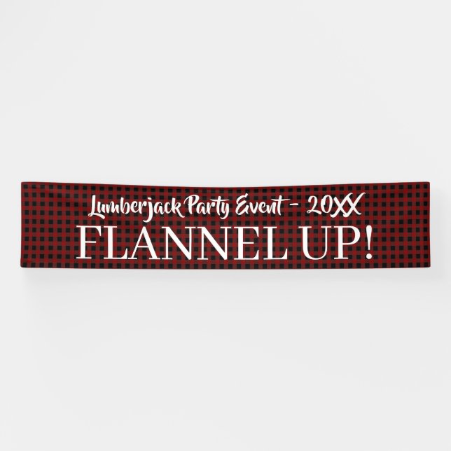 Rustic Lumberjack Plaid Typography Custom Event Banner (Horizontal)