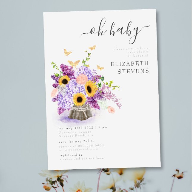 Rustic Lush Sunflowers Gender Neutral Baby Shower Invitation (Creator Uploaded)