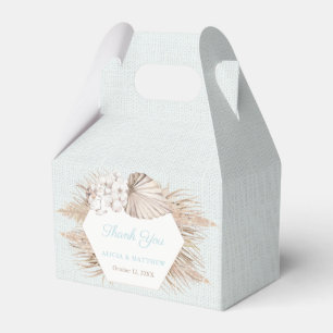Rustic Luxe Pampas Grass Teal Wedding Shower Favou Favor Box