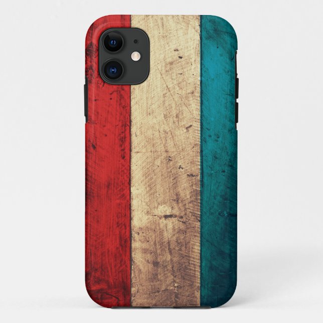 Rustic Luxembourg Flag Case-Mate iPhone Case (Back)