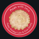 Rustic Made with Love Apple Pie Sticker<br><div class="desc">Get ready for holiday baking season! Wrap up your apple pies  and top them off with this special sticker. 
This apple pie illustration is sweet and rustic. Customized your message.</div>