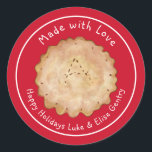 Rustic Made with Love Apple Pie Sticker<br><div class="desc">Get ready for holiday baking season! Wrap up your apple pies  and top them off with this special sticker. 
This apple pie illustration is sweet and rustic. Customized your message.</div>