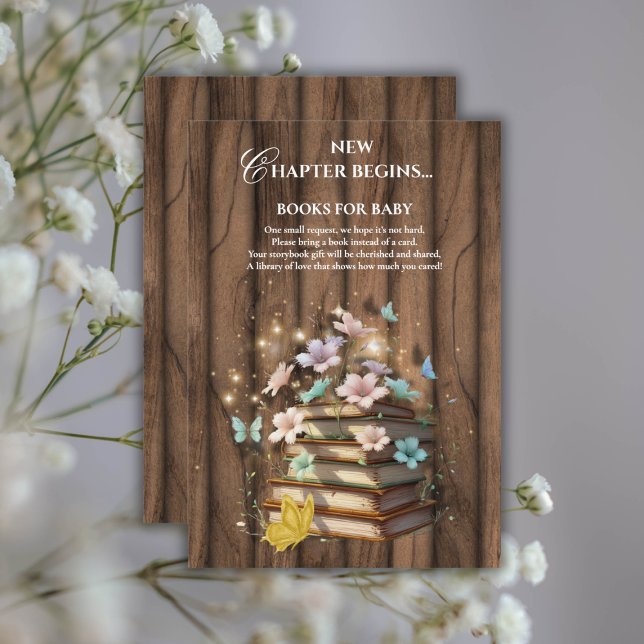Rustic Magical Storybooks Baby Shower  Enclosure Card (Creator Uploaded)