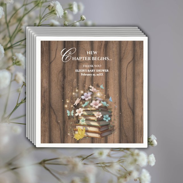 Rustic Magical Storybooks Baby Shower  Napkin (Creator Uploaded)