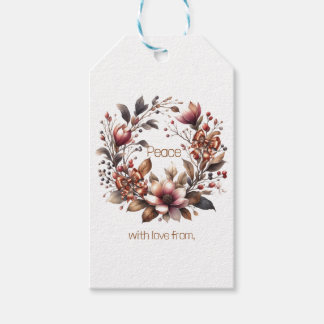 Rustic Magnolia Copper Bow Wreath Gift Tags