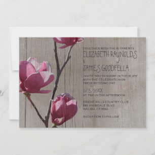 Rustic Magnolias Wedding Invitations