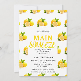 Rustic Main Squeeze Lemon Bridal Shower Invitation