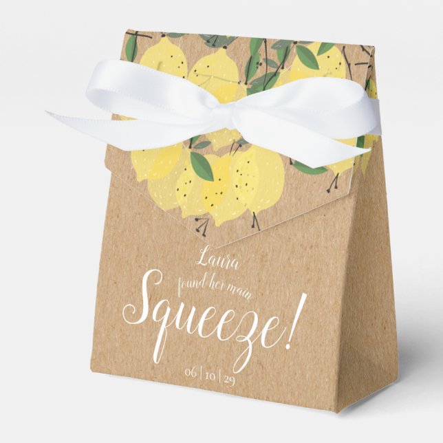 Rustic Main Squeeze Lemons Bridal Shower  Favor Box (Front Side)