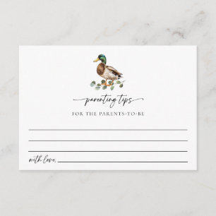 Rustic Mallard Duck Parenting Tips Enclosure Card