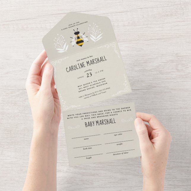 Rustic Mama à Bee Baby shower Invitation (Déchirure)