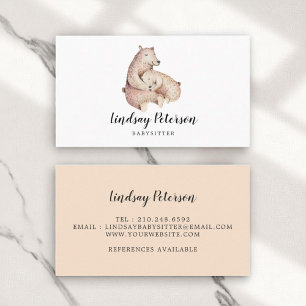Rustic Mama Bear Babysitter Cartes de visite