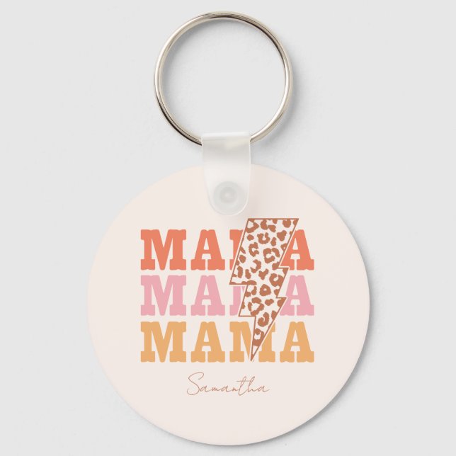 Rustic "Mama" Repeat Keychain (Front)