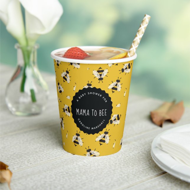 Rustic Mama to Bee Baby Shower Paper Cup (Insitu)