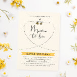 Rustic Mama To Bee Gender Neutral Baby Shower Invitation<br><div class="desc">A garden-themed baby shower invitation for baby boy, baby girl, or gender-neutral events. This design features a hand-drawn mother and baby bee with their paths forming a heart around the words "Mama to bee". The mom's name appears below in rustic capitals against a yellow banner with the celebration details below....</div>