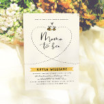 Rustic Mama To Bee Gender Neutral Baby Shower Invitation<br><div class="desc">A garden-themed baby shower invitation for baby boy, baby girl, or gender-neutral events. This design features a hand-drawn mother and baby bee with their paths forming a heart around the words "Mama to bee". The mom's name appears below in rustic capitals against a yellow banner with the celebration details below....</div>