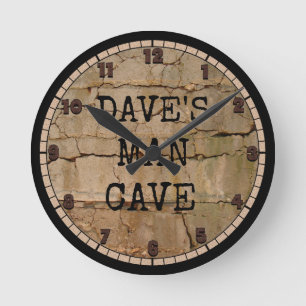 Rustic Man Cave Custom Round Clock