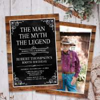 Rustic Man Myth Legend Surprise Photo 100 Birthday