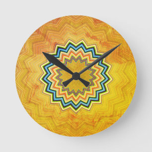 Rustic Mandala Round Clock