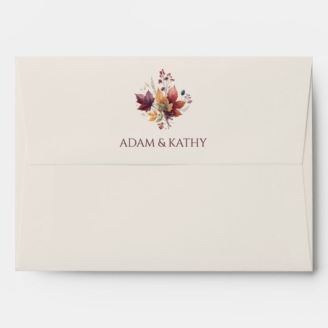 Rustic Maple Leaf Fall Wedding Envelope (Back (Top Flap))